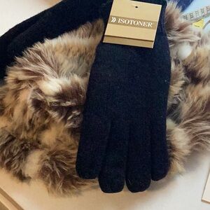 Deadstock Isotoner BLACK GLOVES OneSize Style 88525